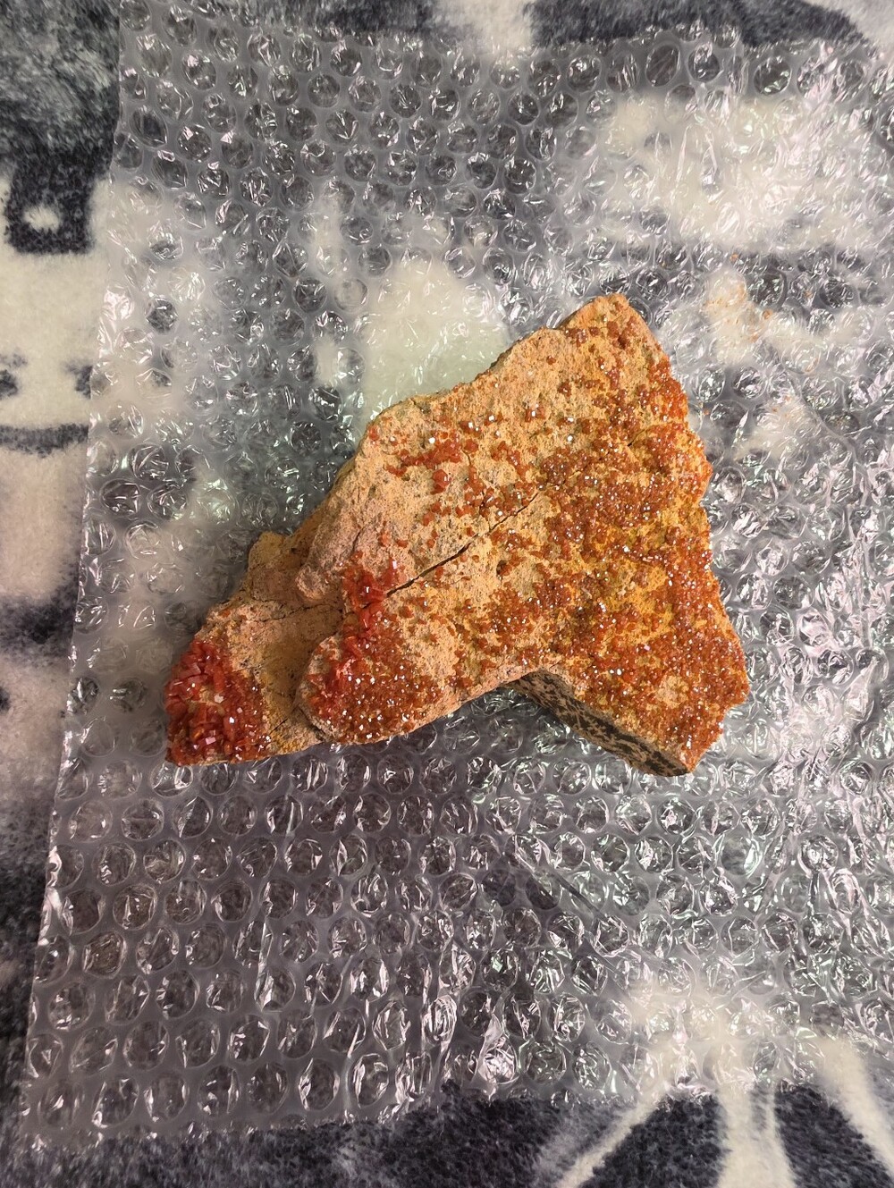 Orange Red Rustic Mineral Specimen Vanadinite Stone Slab